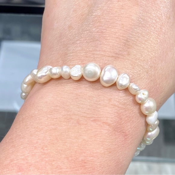 Jewelry - Freshwater Pearl Bracelet with 925 Sterling Silver Beads